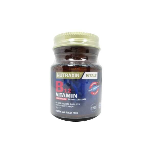 Nutraxin Vitamin B12 Supplement 1000mcg Methylcobalamin - 60 Tablets for Energy and Neurological - Vitamin & Supplement