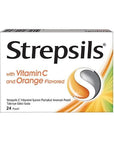 Strepsils Orange Lozenges with Vitamin C 24 Count