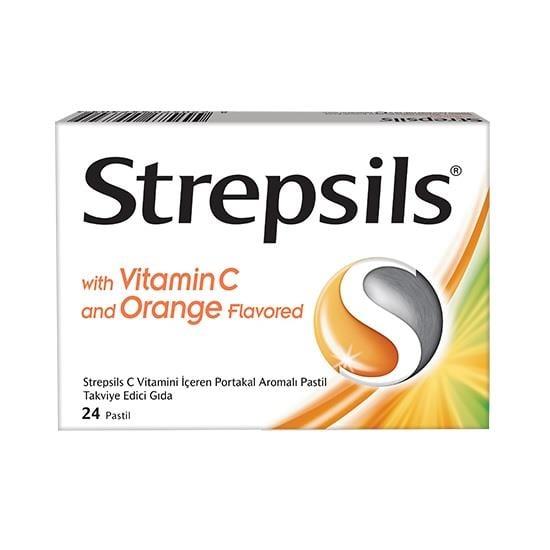 Strepsils Orange Lozenges with Vitamin C 24 Count