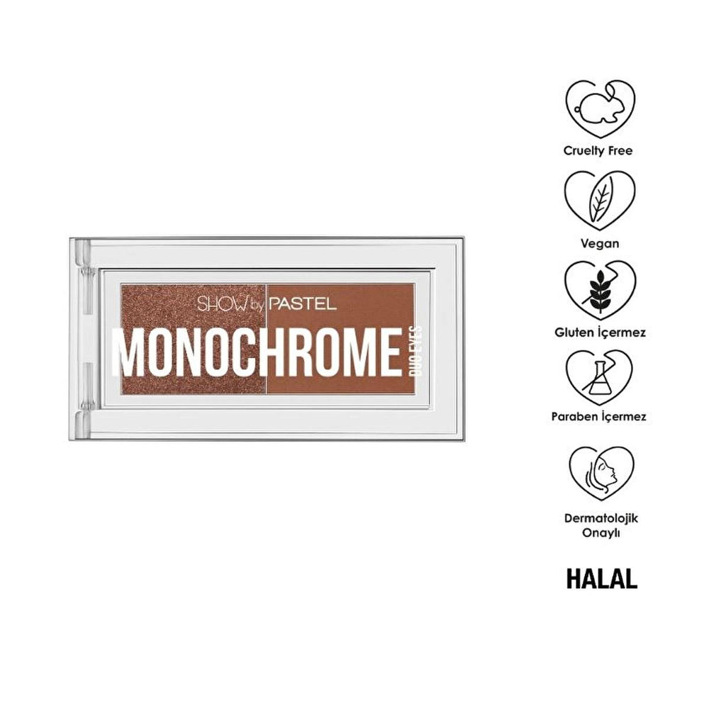 Show by Pastel Monochrome Duo Eyeshadow Palette - Cruelty-Free, Natural Tones, Portable Makeup - Eyeshadow