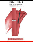 L'Oreal Paris Infallible Matte Resistance Liquid Lipstick - 230 Shopping Spree - Transfer-Proof, Long-Lasting Powder Matte Color L'Oreal Infallible Liquid Matte Lipstick - Transfer-Proof Color! liquid matte lipstick, transfer-resistant lipstick, long-lasting lipstick, matte lipstick, Loreal lipstick, Loreal Infaillible lipstick, drugstore matte lipstick, Shopping Spree lipstick, non-transfer lipstick, powder matte lip color, lipstick, lip color, makeup, cosmetics, beauty, long-wearing makeup, matte finish, 
