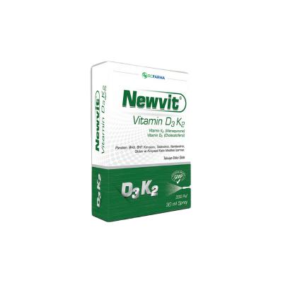Newvit Vitamin D3K2 Dietary Supplement Spray - Gluten-Free, Easy-to-Use Vitamin D3 and K2 Supplement for Adults Newvit Vitamin D3K2 Spray for Bone Health Vitamin D3K2 supplement, dietary supplement spray, Vitamin K2 Menakinon 7, gluten-free vitamin supplement, chemical-free nutritional supplement, easy-to-use vitamin spray, health-conscious, adults, nutritional support, bone health, calcium metabolism, convenient supplementation