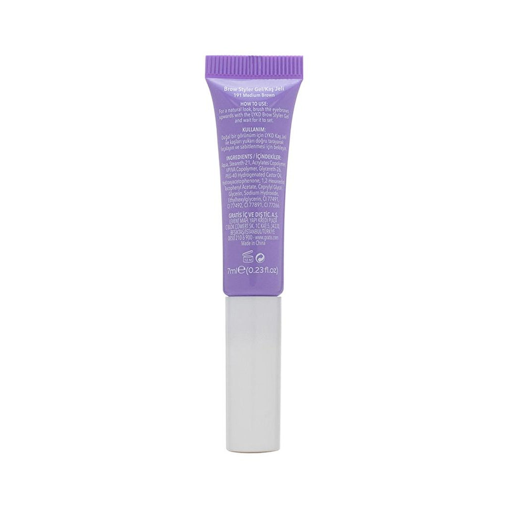 LYKD Eyebrow Gel 191 Medium Brown for Defined Brows