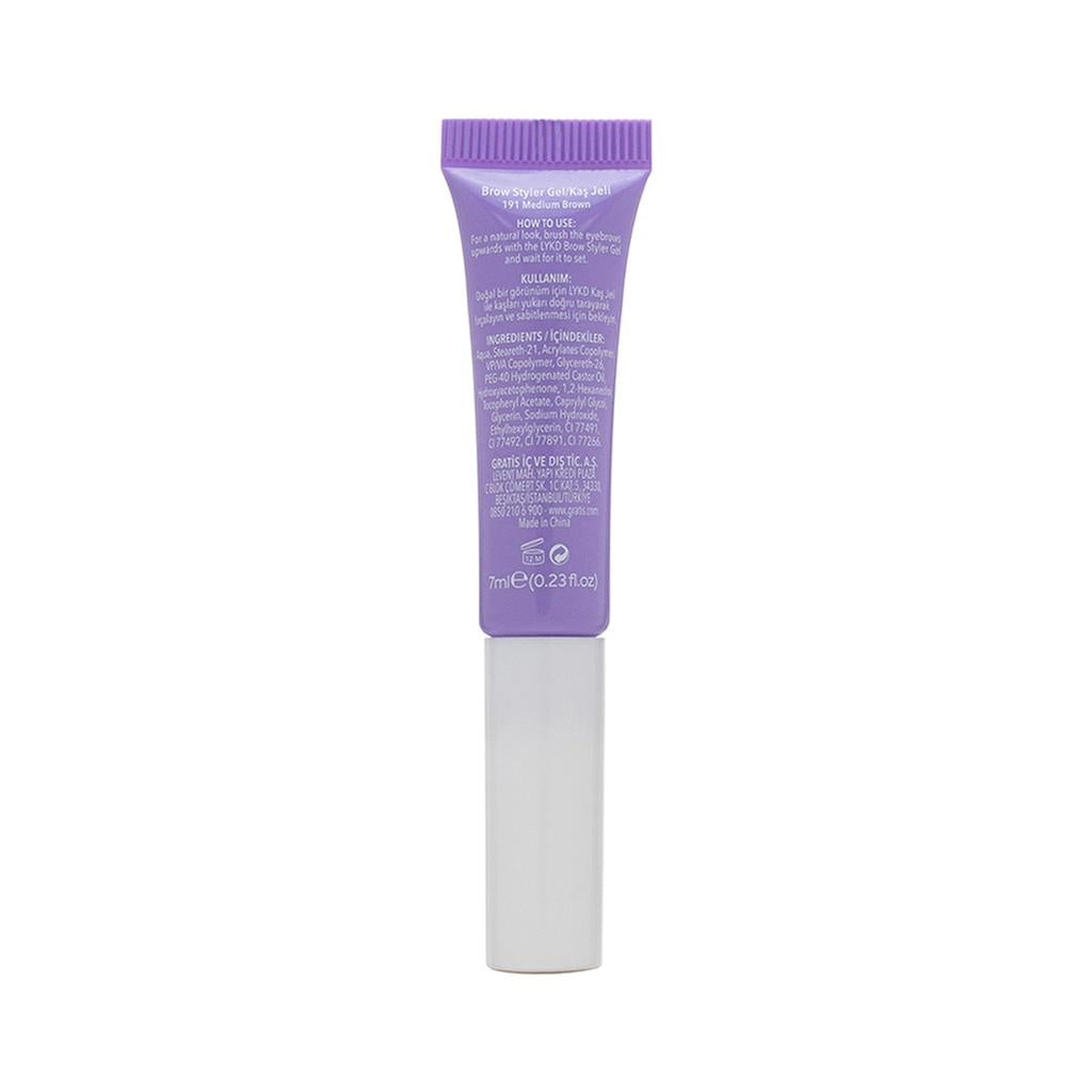 LYKD Eyebrow Gel 191 Medium Brown for Defined Brows