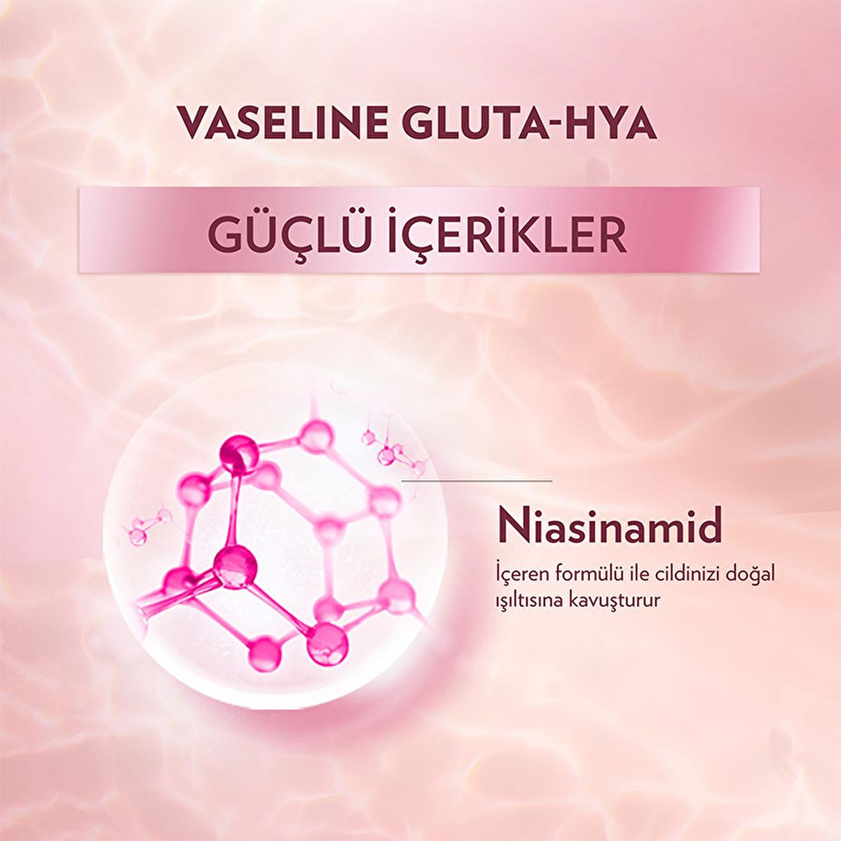 Vaseline Gluta-Hya Serum Etkili Canlandırıcı Vücut Losyonu - Moisturizing Body Lotion with Hyaluronic Acid &amp; GlutaGlow Technology Vaseline Gluta-Hya Serum Body Lotion - Hydrate &amp; Brighten Vaseline Gluta-Hya Serum Body Lotion, Moisturizing Body Lotion, Skin Brightening Lotion, Hyaluronic Acid Body Care, Dermatologically Tested Skincare, Hydrating Body Lotion, Brightening Body Care, GlutaGlow Technology, Niacinamide Enriched, Non-Greasy Moisturizer, Daily Skincare, Sensitive Skin Friendly, Radiant Skin, Dry S