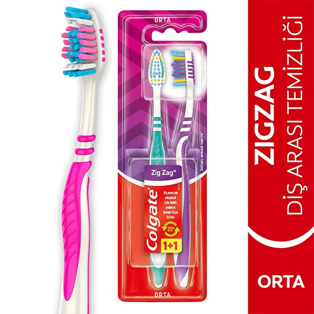 Colgate Zig Zag Medium Toothbrush Twin Pack