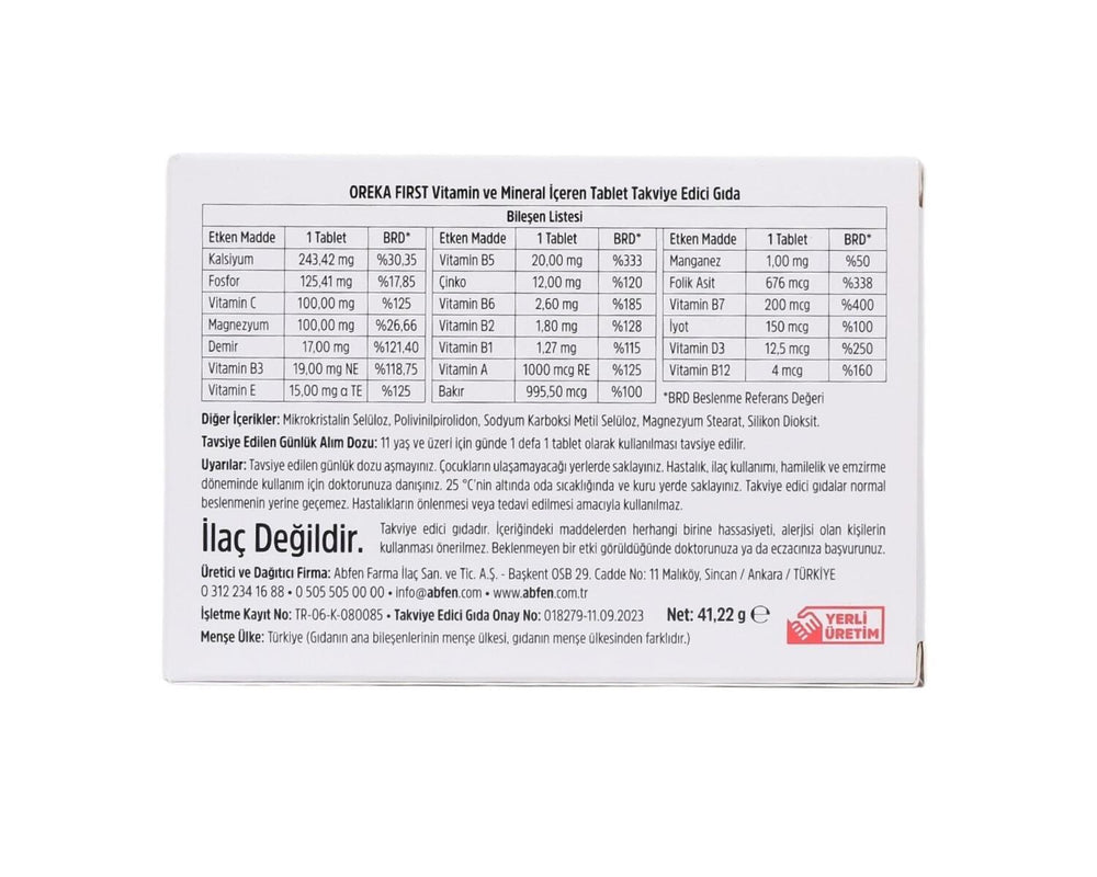 Oreka Oreka First 30 Tablet - Health Supplement for Nutritional Support - 30 Count - view 2