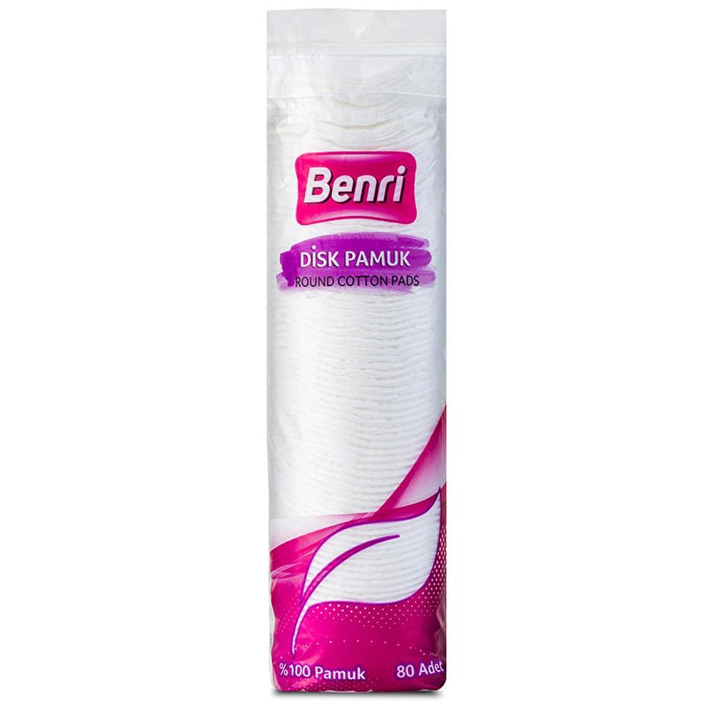 Benri Makeup Remover Cotton Pads for Gentle Cleansing 80 Count