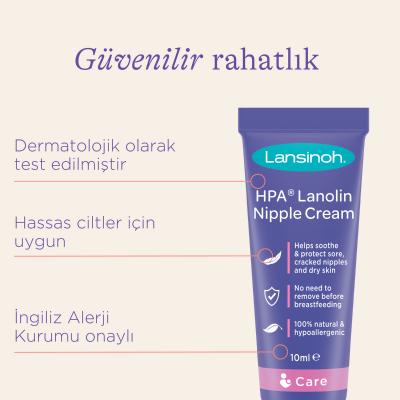 Lansinoh Nipple Cream for Breastfeeding Mothers: Soothes Sore & Cracked Nipples - Lanolin Balm for Pain Relief & Safe Baby Feeding - 0.34 fl oz - image 4