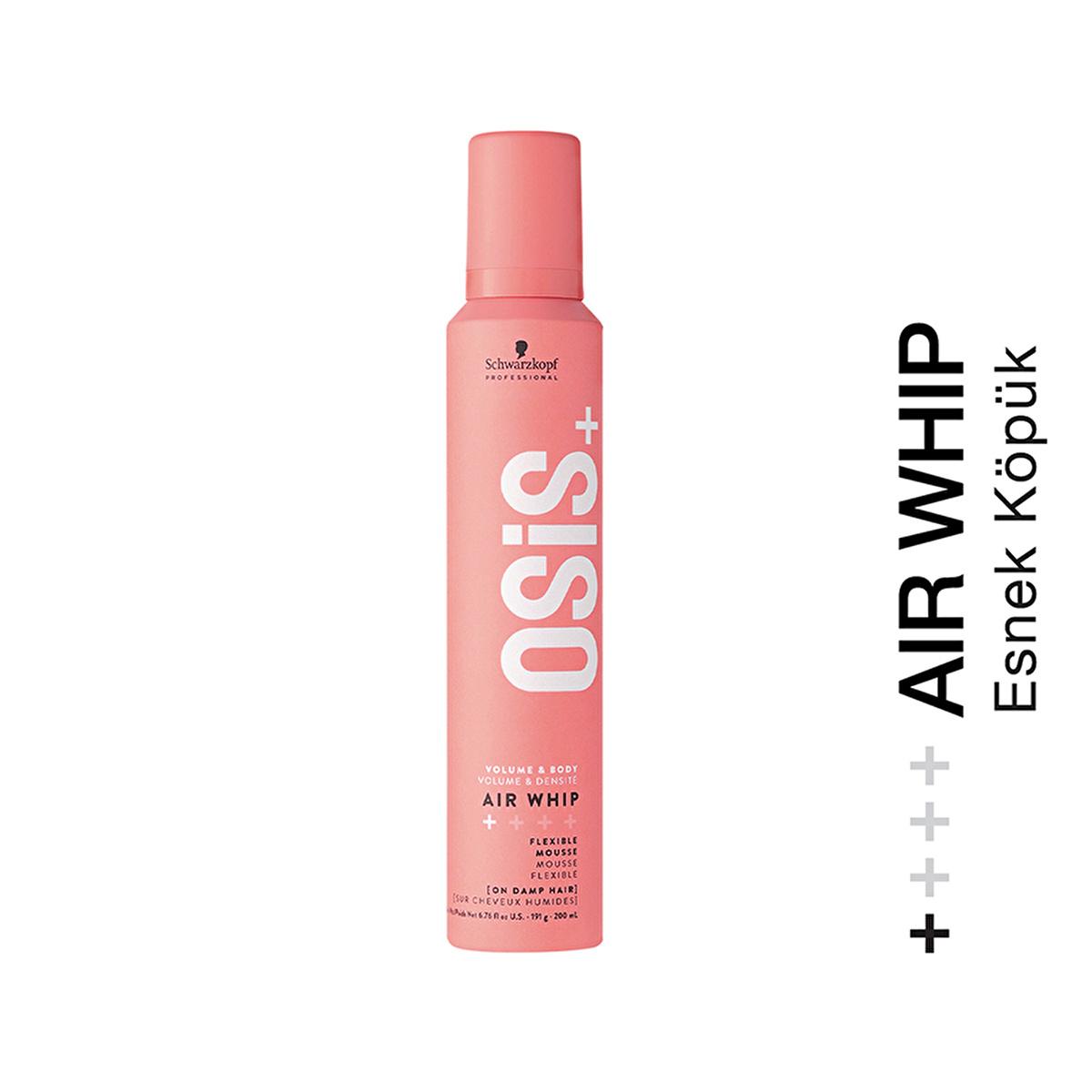 Osis Hair Styling Mousse - Air Whip 200ml - Flexible Hold, Heat Damage Protection Osis Air Whip Hair Mousse - Flexible Hold & Heat Protection Hair styling mousse, Volume and hold, Pre-blow-dry product, Heat damage protection, Flexible styling, Hair care, Styling products, Volume enhancer, Heat protectant, Hair mousse, Osis Air Whip, 200ml, Flexible hold, Lightweight hair product, Non-greasy hair product