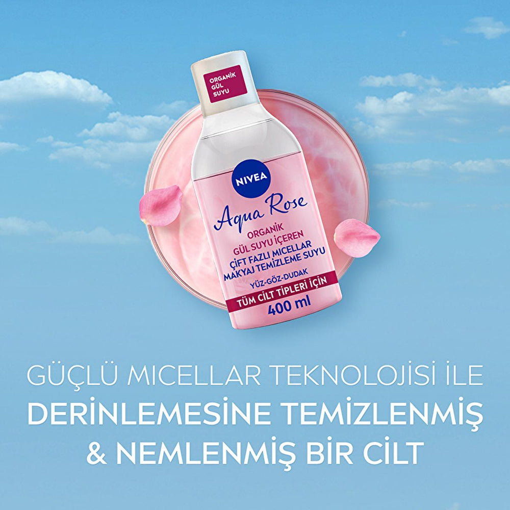 NIVEA Aqua Rose Micellar Makeup Remover - Gentle & Effective Dual-Phase Formula (13.53 fl oz) - view 6