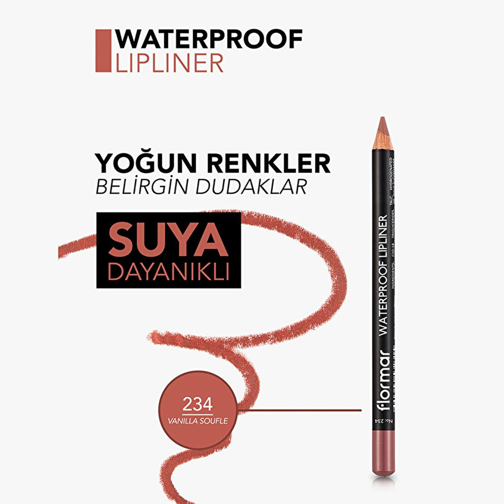 Flormar Waterproof Matte Lip Liner - Long Lasting, High Pigment, Vitamin Enriched - 234 Vanilla Souffle - view 2