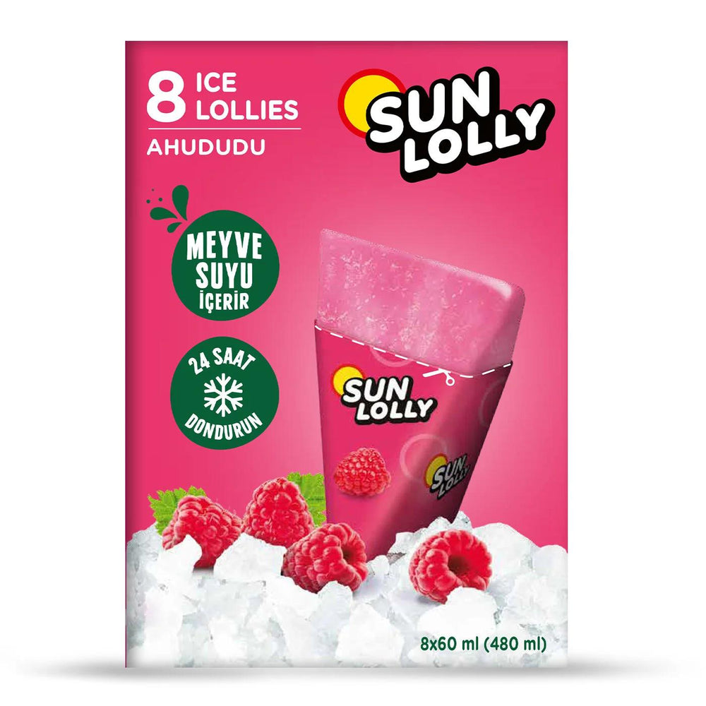 Sun Lolly Raspberry Water Ice Refreshing Snack 8x60 ml