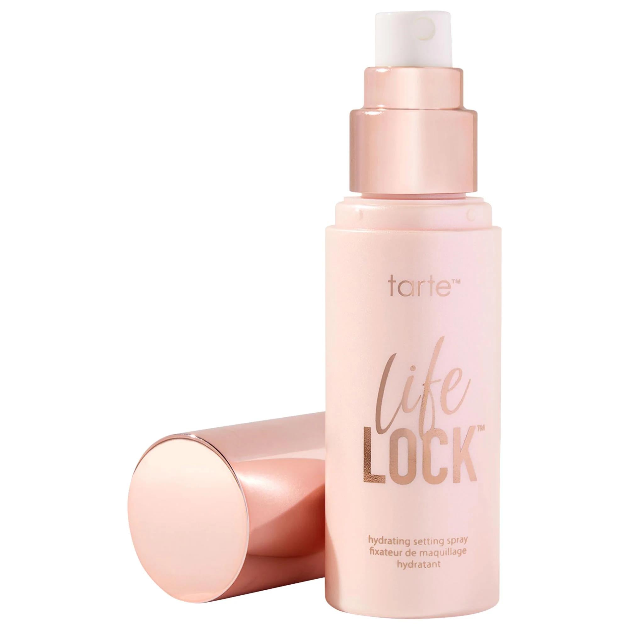 Life Lock™ Hydrating Waterproof Makeup Setting Spray - Long-Lasting, Vegan, Cruelty-Free Life Lock™ Hydrating Makeup Setting Spray - Waterproof & Long-Lasting makeup setting spray, hydrating setting spray, waterproof makeup, vegan skincare, cruelty-free makeup, long-lasting makeup, superfruit complex, hyaluronic acid, bakuchiol, caffeine, eco-friendly packaging, recyclable packaging, gluten-free, vegan makeup, sweatproof makeup, transfer-proof makeup