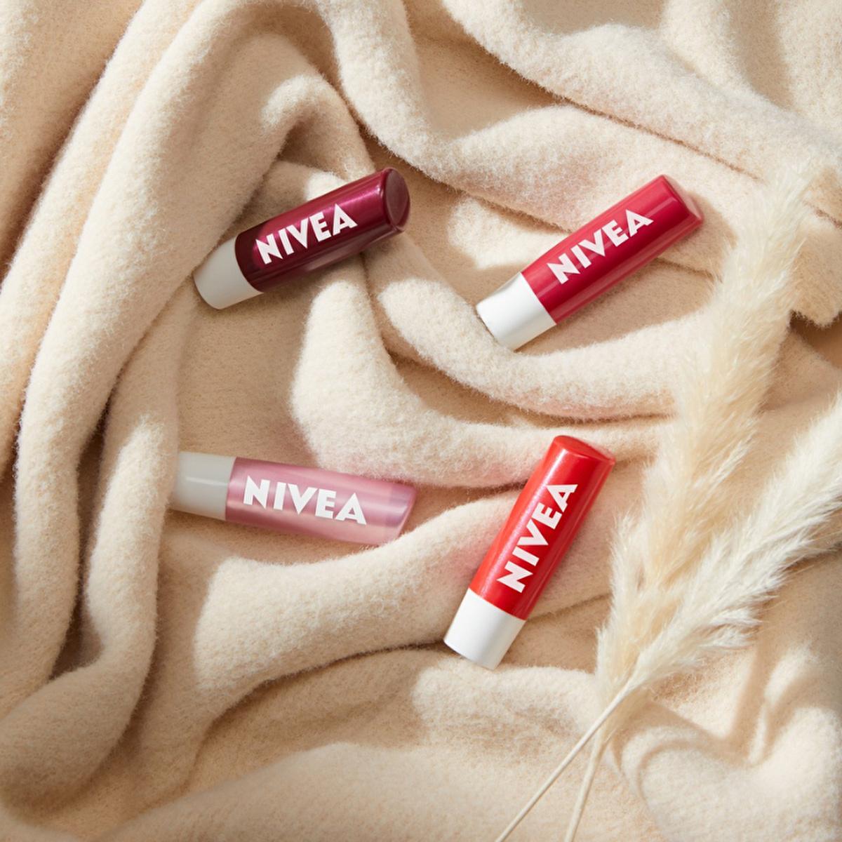 Nivea Moisturizing Lip Balm with Shine - 24 Hour Hydration, Dermatologically Tested - Lip Care for Dry, Chapped Lips Nivea Lip Balm: 24Hr Hydration &amp; Shine lip balm, lip care, moisturizing lip balm, dermatologically tested lip care, Nivea lip balm, dry lip solution, chapped lip relief, shine lip balm, lip moisturizer, lip shine, sensitive skin lip care, 24 hour hydration lip balm