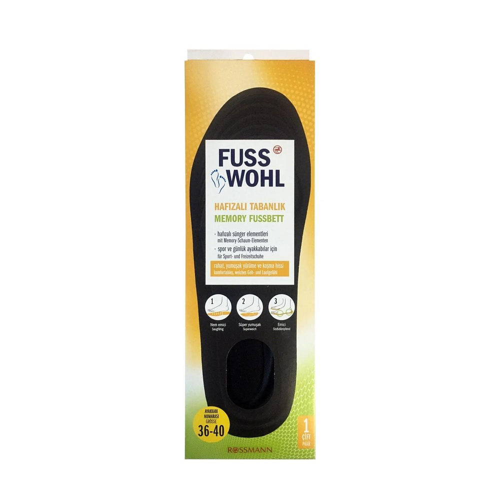 Fusswohl Memory Foam Shoe Insoles for Comfort 1 Pair