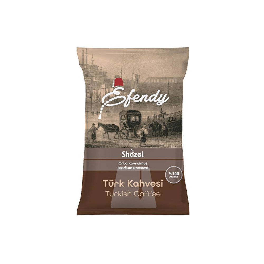 Shazel Efendy Traditional Medium Roast Turkish Coffee - 100g Arabica Beans, Gourmet Coffee Experience - Food & Candy