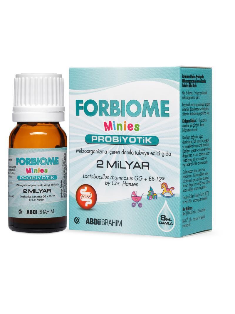 Forbiome Minies Probiyotik Damla Probiotic Drops for Kids - Supports Healthy Gut Flora, 8ml - Vitamin & Supplement