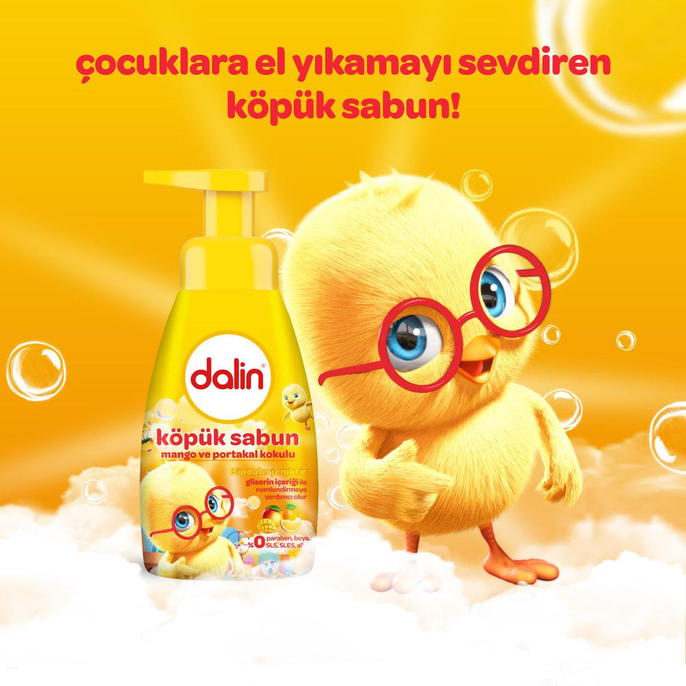 Dalin Mango and Orange scented Foam Soap - Gentle, Hypoallergenic Hand Soap for Sensitive Skin - 6.76 fl oz Dalin Gentle Foam Soap for Sensitive Skin | Hypoallergenic Dalin Mango and Orange scented Foam Soap, Hypoallergenic hand soap, Chemical-free hand wash, Gentle hand soap for sensitive skin, Dermatologically tested foam soap, Foam soap for kids, Natural fragrance hand soap, Safe hand soap for daily use, Dalin hand soap products