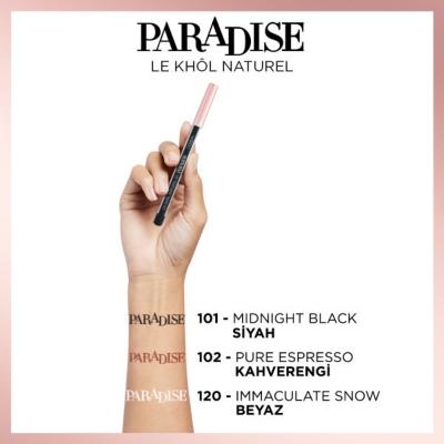 Loreal Paris Paradise Le Kohl Eyeliner - Immaculate Snow, Long-Lasting, Sensitive Eyes Makeup Loreal Paris Eyeliner - Long Lasting & Gentle Loreal Paris, Paradise Le Kohl Eyeliner, Immaculate Snow, Long-lasting eyeliner, Sensitive eyes makeup, Eye makeup, Cosmetics, Makeup, Eyeliner, Smudge-proof, Gentle makeup