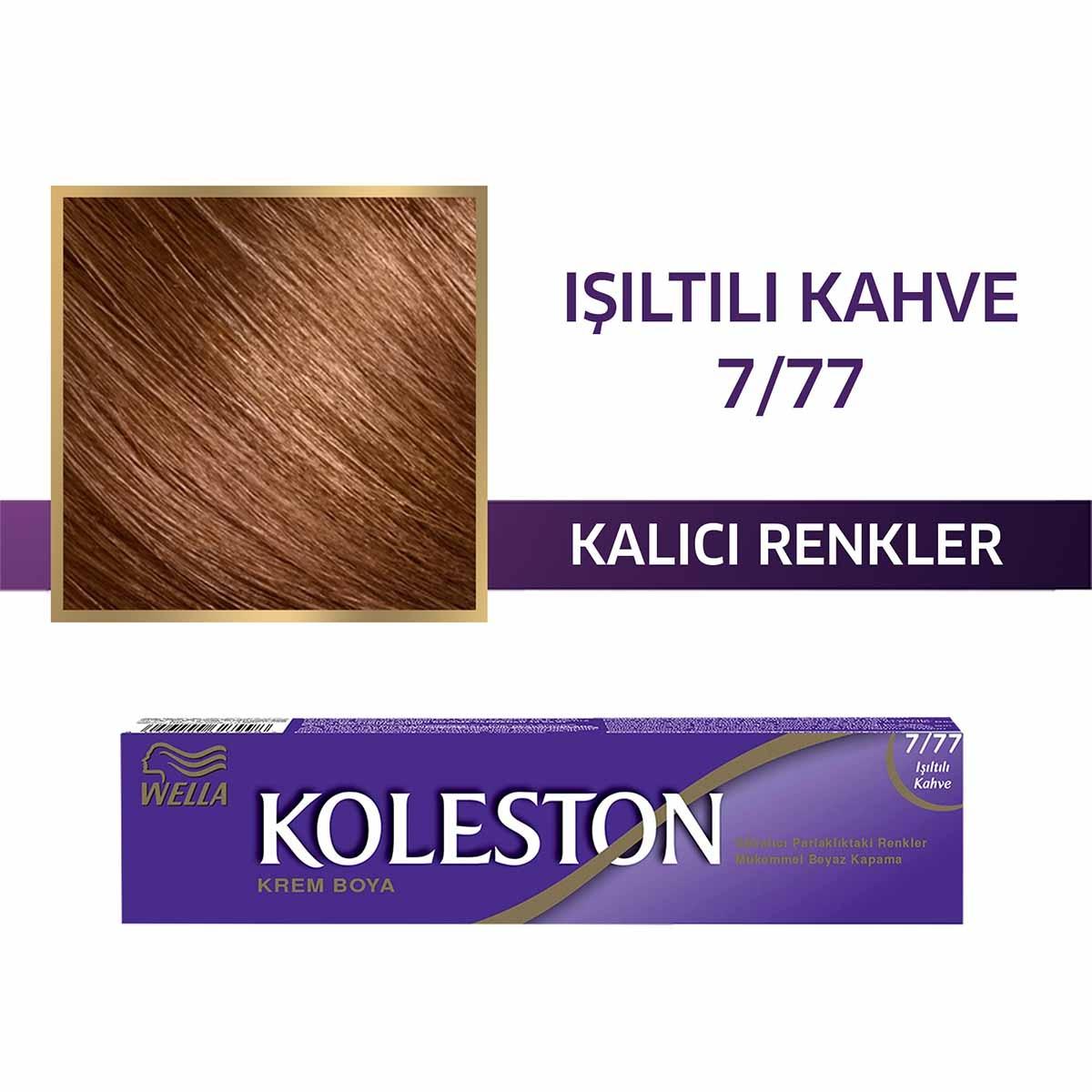 Wella Koleston Single Tüp Boya 7/77 Işıltılı Kahve - Permanent Hair Color for Grays with Irresistible Shine Wella Koleston Hair Dye 7/77 - Permanent Color for Grays Wella Koleston Hair Dye, 7/77 Işıltılı Kahve hair color, Permanent hair color, Hair dye for grays, Glossy hair color, Hair care, Beauty products, Cosmetics, Hair dyeing, Gray hair coverage, Shiny hair, Vibrant hair color, Salon quality hair dye, At-home hair coloring