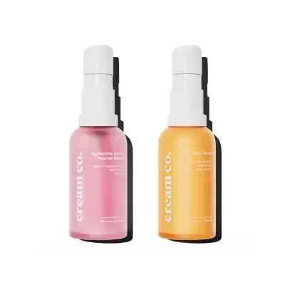 Cream Co. Skincare Serum Set - Hyaluronic Acid & Peptide Duo for Hydration & Anti-Aging Cream Co. Skincare Serum Set - Hydrating & Anti-Aging Duo Skincare Serum Set, Hyaluronic Acid Serum, Vegan Skincare, Anti-aging Serum, Paraben-free Skincare, Skincare for Sensitive Skin, Cruelty-Free Products, Hydrating Serum, Anti-Aging Skincare, Serum Duo, Natural Skincare, Organic Skincare, Skincare Routine, Skincare Essentials