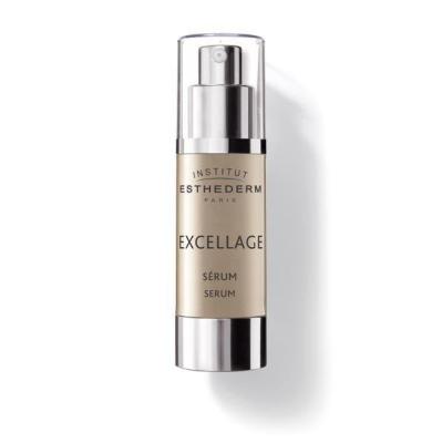 institut esthederm excellage serum 30 ml, excellage serum bottle on white background, close up of institut esthederm serum texture Institut Esthederm Excellage Serum - Revitalizing Treatment | 30 ml Institut Esthederm Excellage Serum | 1 fl oz institut-esthederm, excellage-serum, anti-aging, mature-skin, skincare, serum, radiance-restore, deep-nourishment, wrinkle-reduction, ai-generated