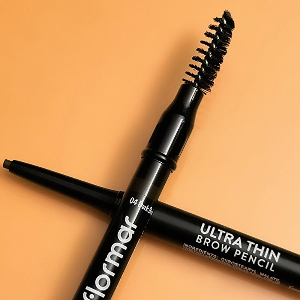 Flormar Ultra Thin Eyebrow Pencil - Waterproof, High Pigment, Built-in Brush for Natural Look - Eyebrow Pencil