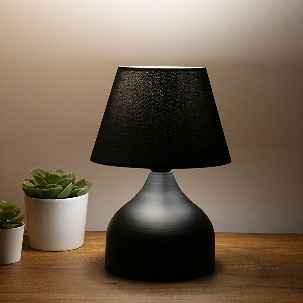 Homing Milano Metal Body Black Fabric Shade Table Lamp - Modern Home Decor Lighting with Adjustable Cord - view 2