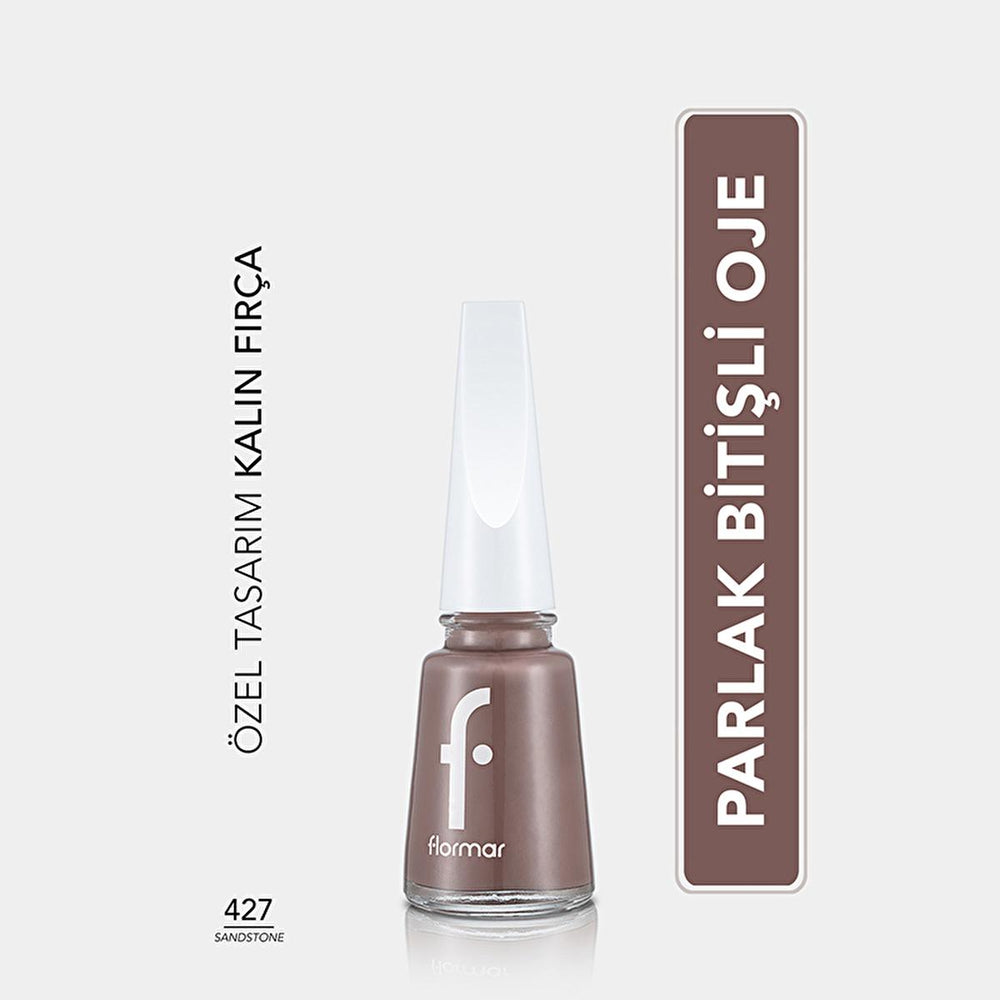 Flormar Nail Enamel Yoğun Pigmentli Oje 427 Sandstone - Long Lasting & Nourishing Nail Polish - view 4
