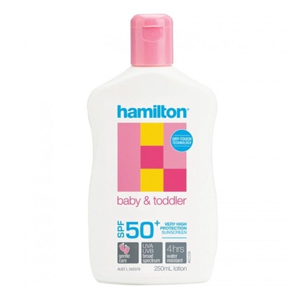 Hamilton SPF50+ Children's Sunscreen Lotion - Water-Resistant, Non-Greasy, For Face & Body - 8.45 fl oz Hamilton SPF50+ Children's Sunscreen Lotion - 8.45 fl oz children's sunscreen, SPF 50+ sunscreen lotion, water-resistant sunscreen, sunscreen for sensitive skin, family sunscreen, non-greasy sunscreen, UVA protection, UVB protection, face and body sunscreen, outdoor protection, skin protection, sun care, kids sunscreen, family sun protection