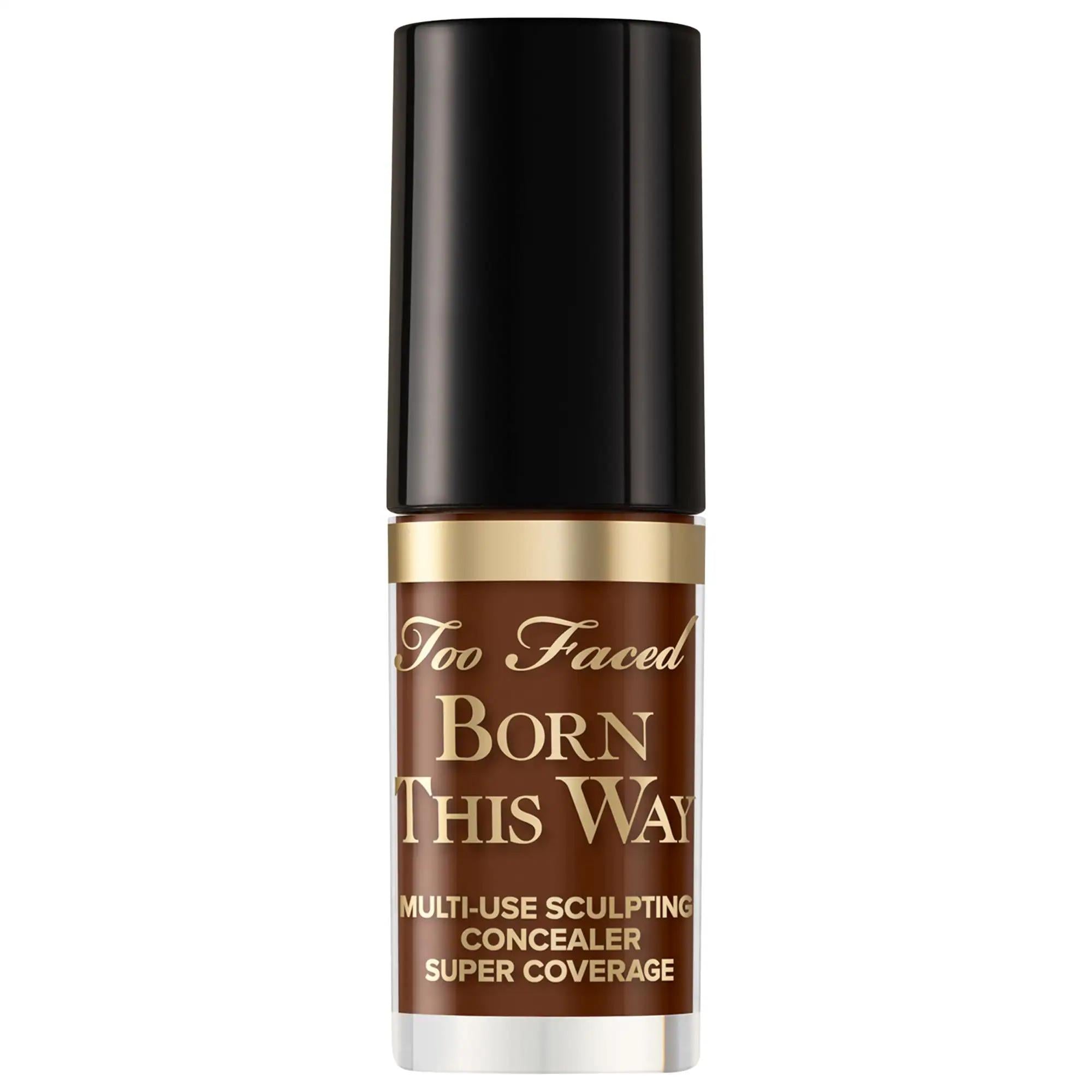 Too Faced Mini Born This Way Concealer: Full Coverage, Hydrating, Vegan & Cruelty-Free - Natural Finish, 4-in-1 Concealer for Flawless Skin Too Faced Born This Way Concealer: Full Coverage, Vegan, Natural full coverage concealer, natural finish concealer, vegan concealer, cruelty-free concealer, hydrating concealer, four-in-one concealer, best concealer for blemishes, long-wearing concealer, noncomedogenic concealer, hyaluronic acid concealer, concealer, makeup, cosmetics, blemishes, contouring, highlightin
