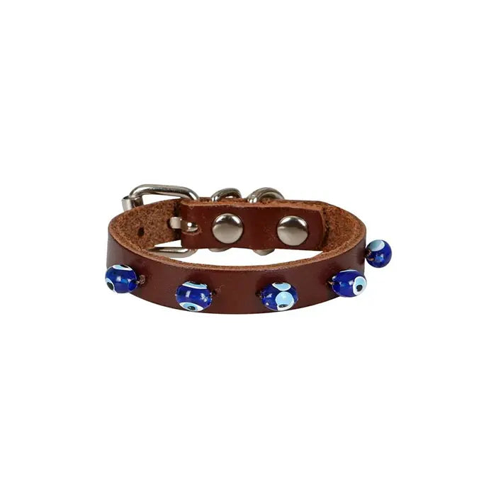 Cattie Beaded Leather Cat Collar Durable X-Small 12-16cm