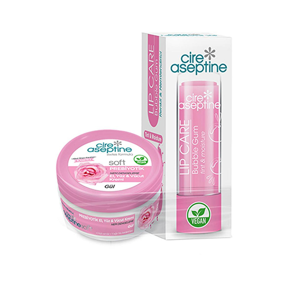 Cire Aseptine Lip Care Set - Moisturizing Lip Balm & Rose Cream for Dry Lips - 30ml (2-Piece Set) - Lip Balm