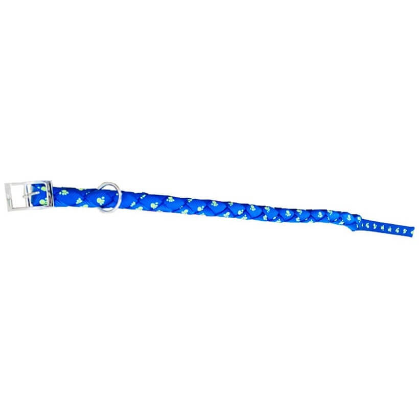 Karlie Art Nova Plus Paw Print Dog Collar XL 70 cm Blue - Padded Comfort