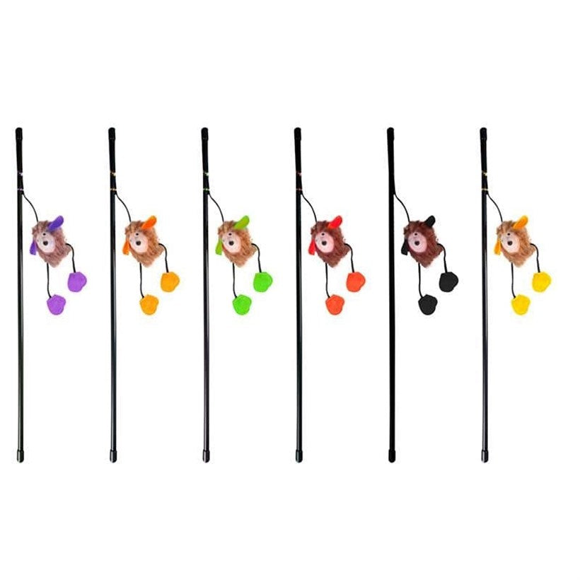 Karlie Cat Toy Teaser Wand with Hedgehog 50cm