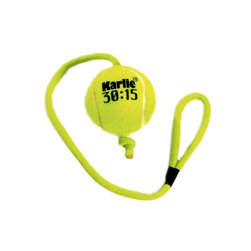 Karlie Rope Tennis Ball Dog Toy 30 cm for Tug and Fetch Play
