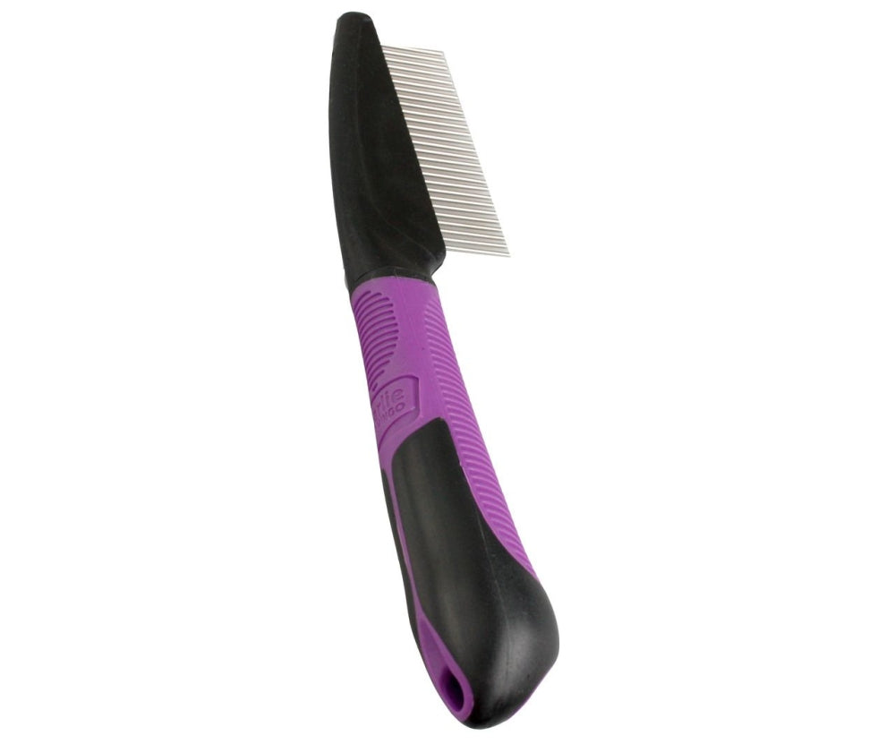 Karlie Cat Comb with Ergonomic Grip Purple & Black 21 cm