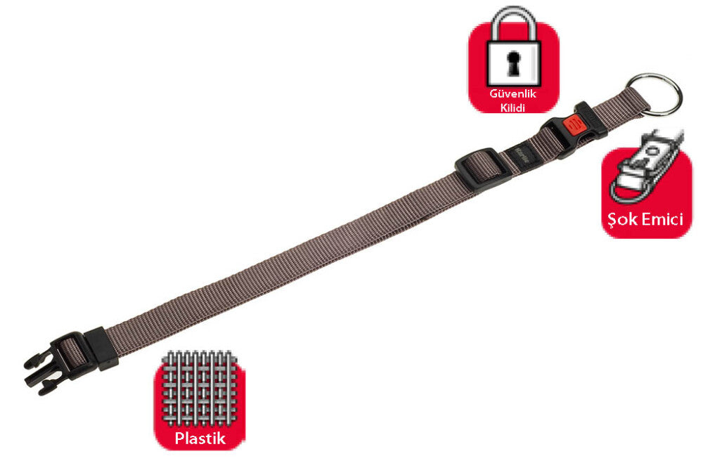 Karlie Nylon Adjustable Dog Collar Grey M 40-55 cm