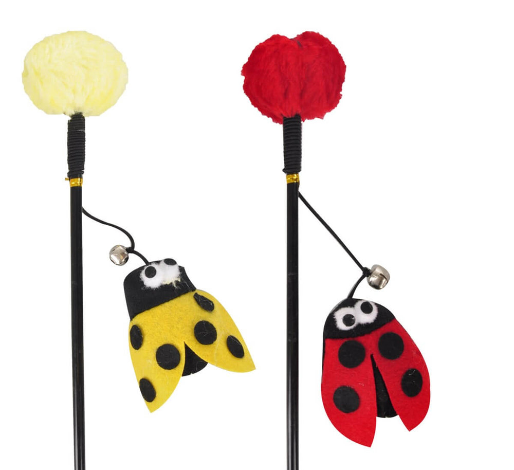 Karlie Ladybug Cat Teaser Wand for Interactive Play