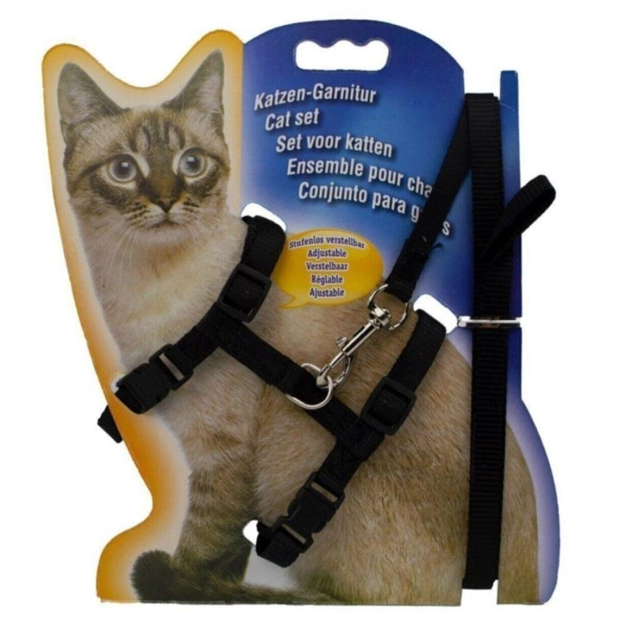 Vindex Katzen Cat Harness in Black for Safe Walking