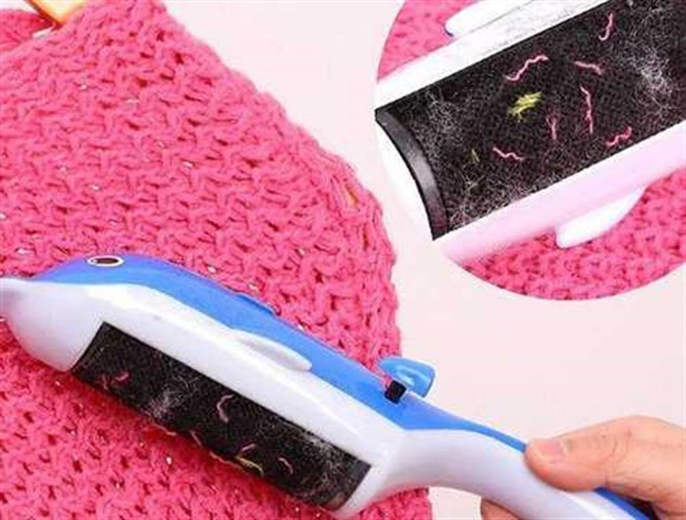 Pet Corn Fish-Shaped Pet Hair & Lint Remover Brush with Built-In Collector