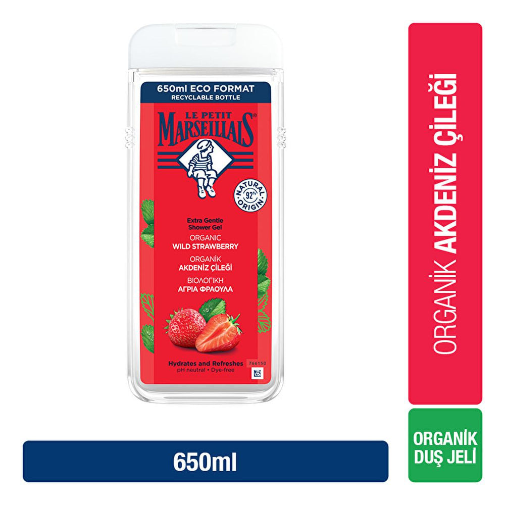 Le Petit Marseillais Mediterranean Strawberry Shower Gel - Refreshing & Energizing, 650ml - view 2