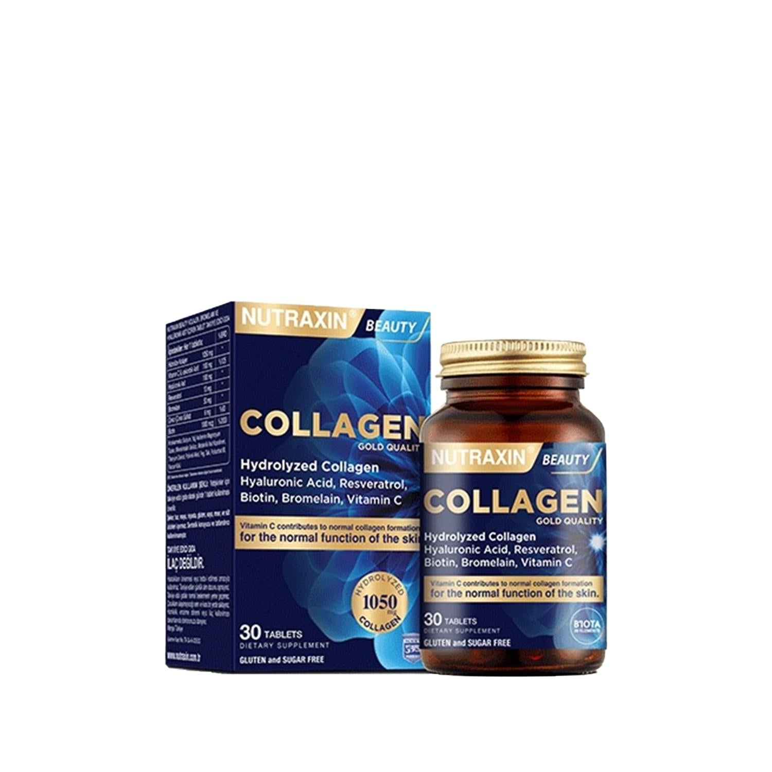 Nutraxin Collagen Beauty Dietary Supplement - Hydrolyzed Collagen, Resveratrol, Hyaluronic Acid - 30 Tablets - image 5