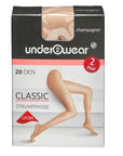 Underwear 20 Denier Sheer Lycra Tights in Champagne Size 36-38