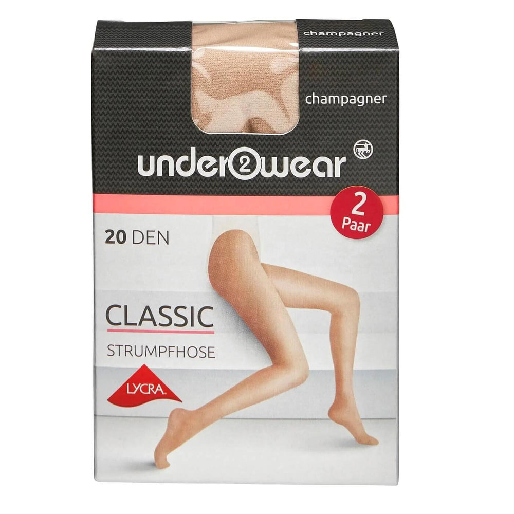 Underwear 20 Denier Sheer Lycra Tights in Champagne Size 36-38
