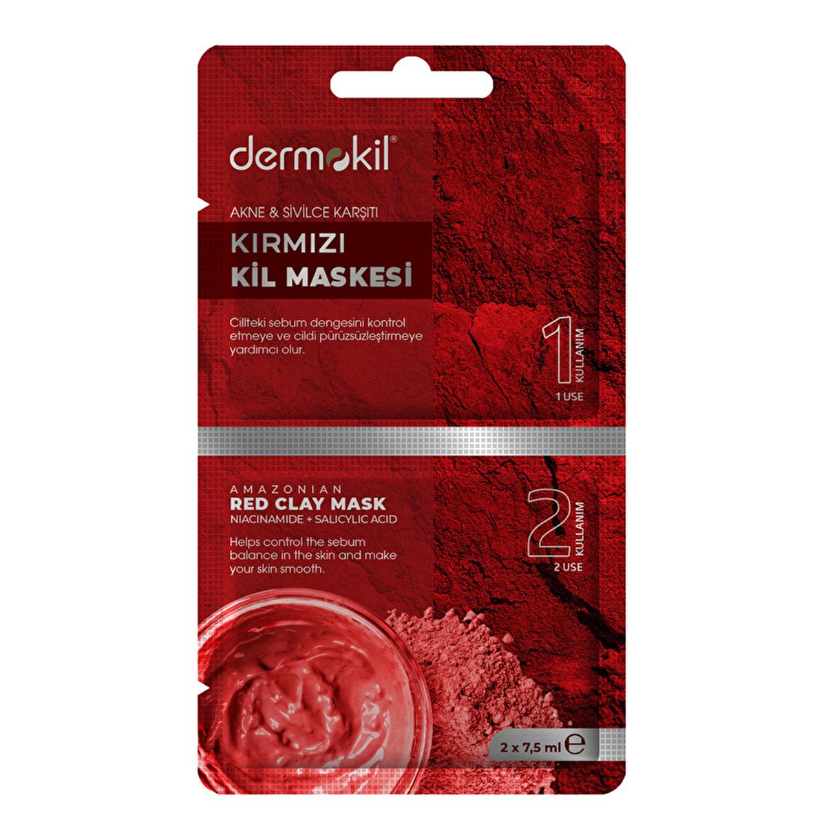 dermokil red clay mask 15 ml image, skincare clay mask with sweet almond oil and niacinamide Dermokil Red Clay Mask - Acne & Oil Control for Oily Skin | 15 ml Dermokil Red Clay Mask - Acne & Oil Control | 15 ml dermokil, red-clay-mask, acne-treatment, oily-skin, skincare, face-mask, natural-beauty, moisturizing, niacinamide, ai-generated