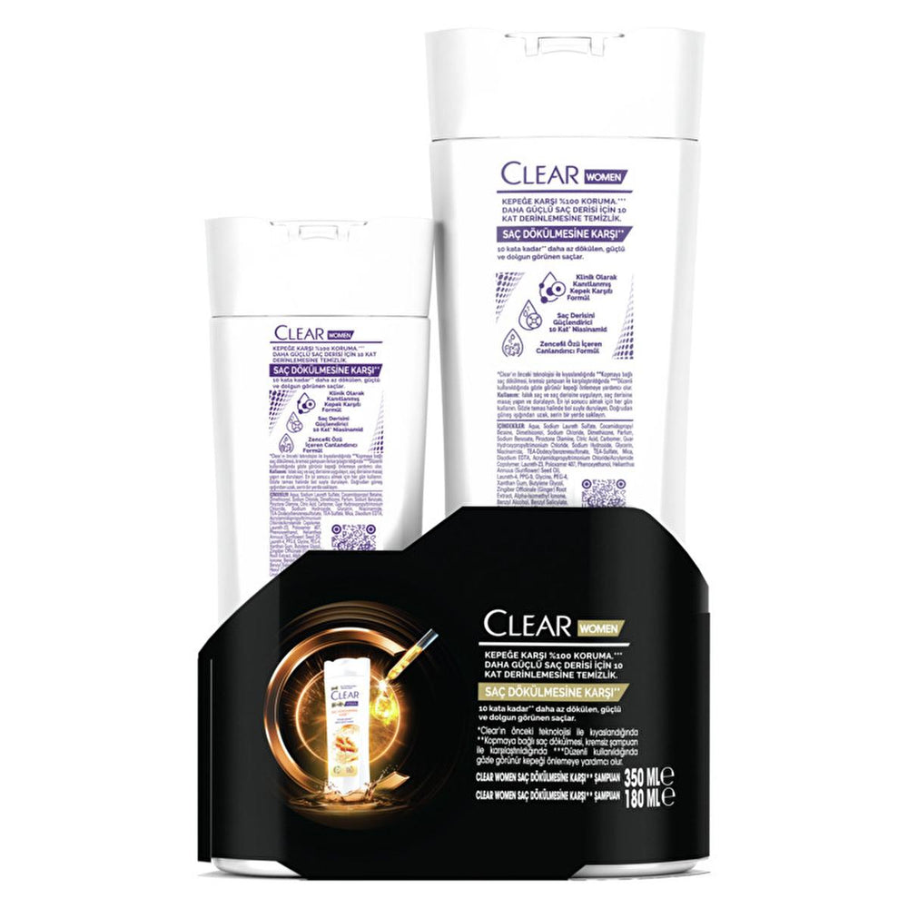 Clear Women Anti-Dandruff Shampoo for Hair Loss Control - 17.54 fl oz Clear Anti-Dandruff Shampoo for Women - 17.54 fl oz anti-dandruff shampoo for women, reduce hair loss shampoo, ginger extract shampoo, niacinamide for hair growth, clinically proven dandruff control, women's hair care, dandruff solution, hair loss treatment, scalp care, natural ingredients, skincare-inspired hair care