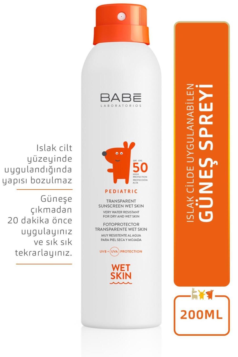 babe pediatric transparent sunscreen bottle, application of babe sunscreen on child's skin Babe Pediatric Transparent Sunscreen - SPF 50+ | 200 ml Babe Pediatric Sunscreen SPF 50+ | Kids Wet Skin babe, pediatric-sunscreen, spf-50, kids-sunscreen, wet-skin-sunscreen, sensitive-skin, aloe-vera, vitamin-e, sun-protection, ai-generated