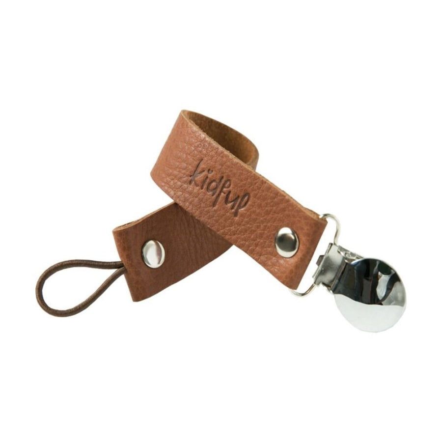 Kidful Vegetable Dyed Leather Pacifier Clip Ginger Bread 1 pc